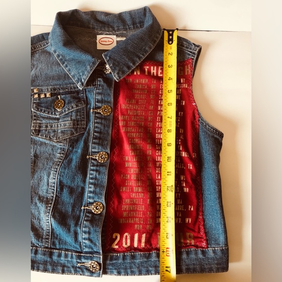 Spenny Lane Custom Denim Jean Jacket Vest Lady Antebellum Sz Small - Picture 6 of 11